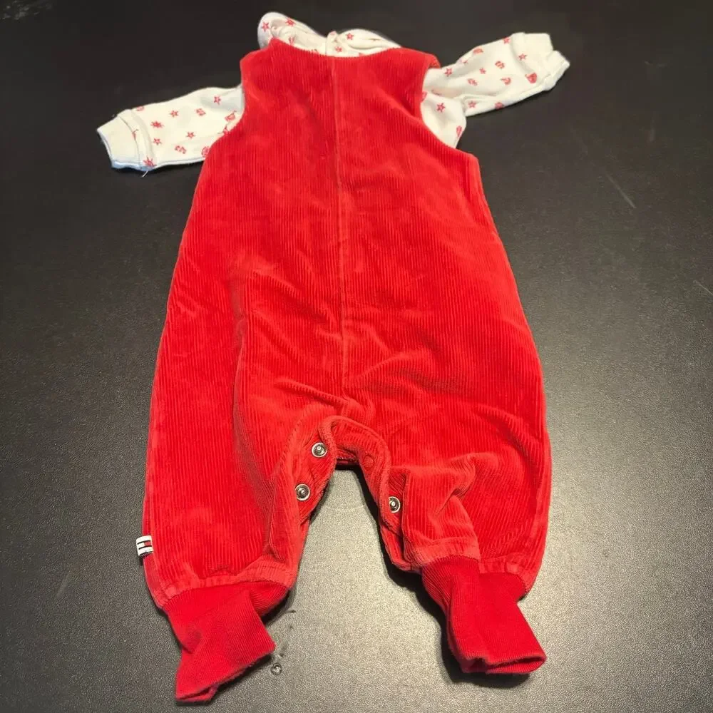 Vintage Tommy Hilfiger Romper & Long Sleeve One Piece Size 0-3 Months Red Sailor